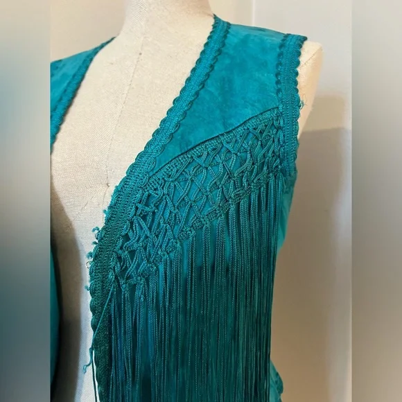 Karen Okada for David Howard Leather Fringe Vest - Picture 2 of 5